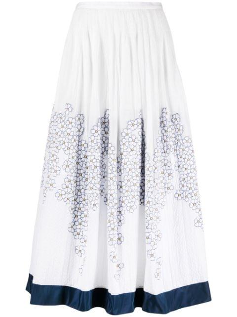 floral-print A-line maxi skirt by GEMY MAALOUF