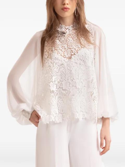 guipure long-sleeve top by GEMY MAALOUF