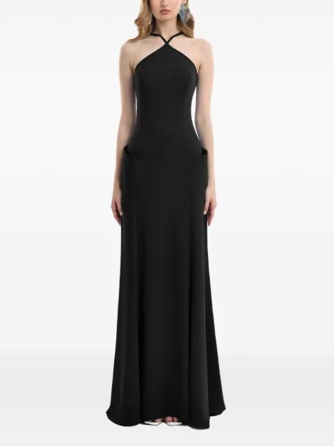 halter-neck structured-hip dress by GEMY MAALOUF