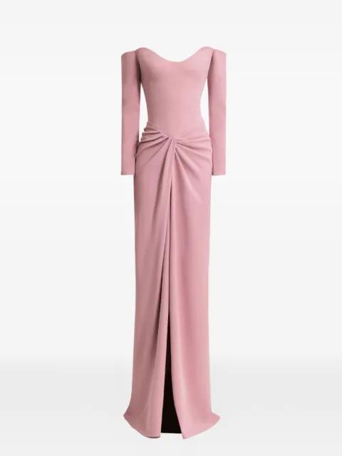 off-shoulder draped maxi dress by GEMY MAALOUF