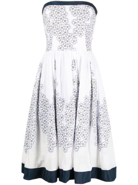 off-shoulder floral-print dress by GEMY MAALOUF