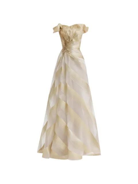 off-shoulder gathered gown by GEMY MAALOUF