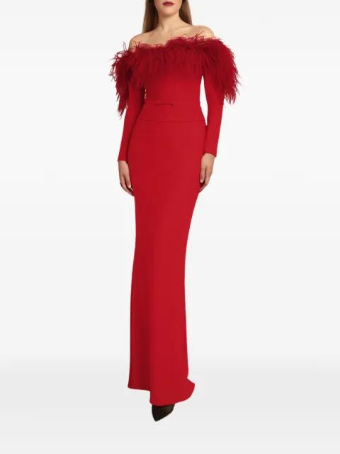 off-shoulder maxi dress by GEMY MAALOUF
