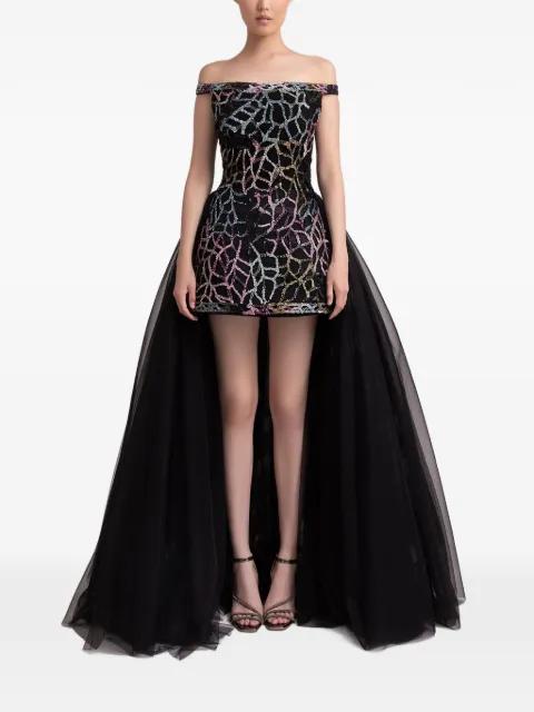 off-shoulder patterned dress by GEMY MAALOUF
