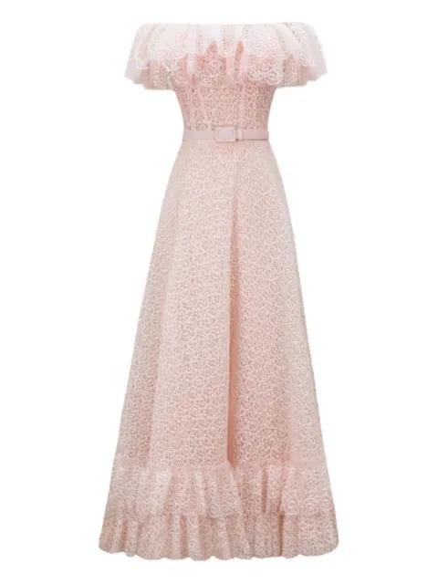 off-shoulder ruffled dress by GEMY MAALOUF