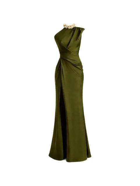 one-shoulder draped dress by GEMY MAALOUF