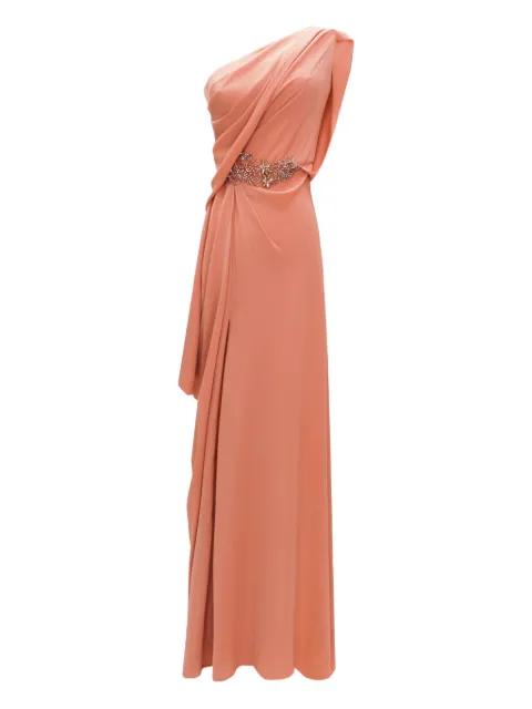 one-shoulder draped maxi dress by GEMY MAALOUF