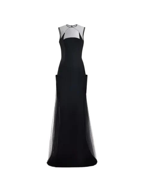 open-back structured maxi dress by GEMY MAALOUF