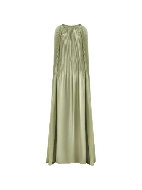 pleated cape maxi dress by GEMY MAALOUF