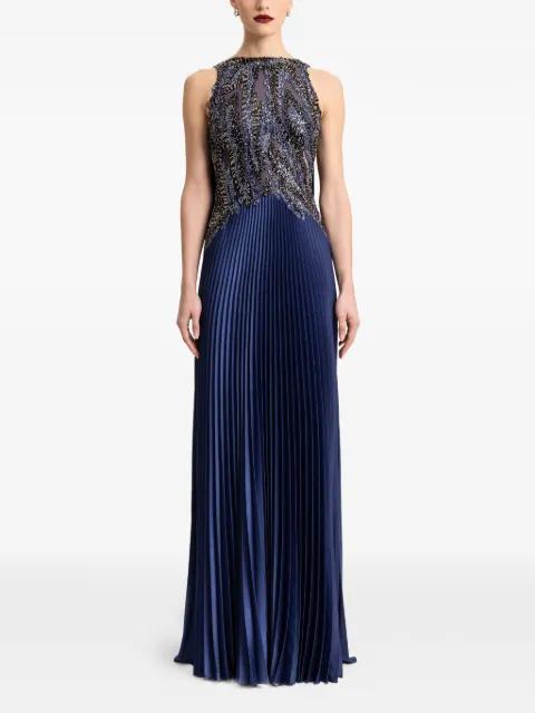 plissé embellished gown by GEMY MAALOUF
