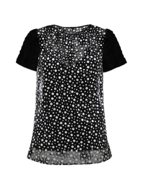 polka dot mesh blouse by GEMY MAALOUF