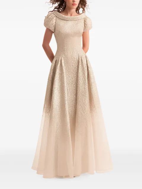puff-sleeve maxi dress by GEMY MAALOUF