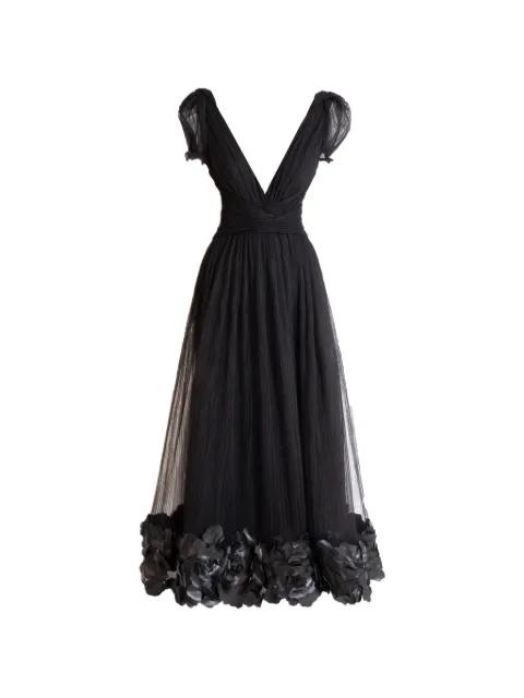 puffed-shoulders midi dress by GEMY MAALOUF