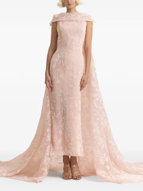 reversed-collar maxi dress by GEMY MAALOUF