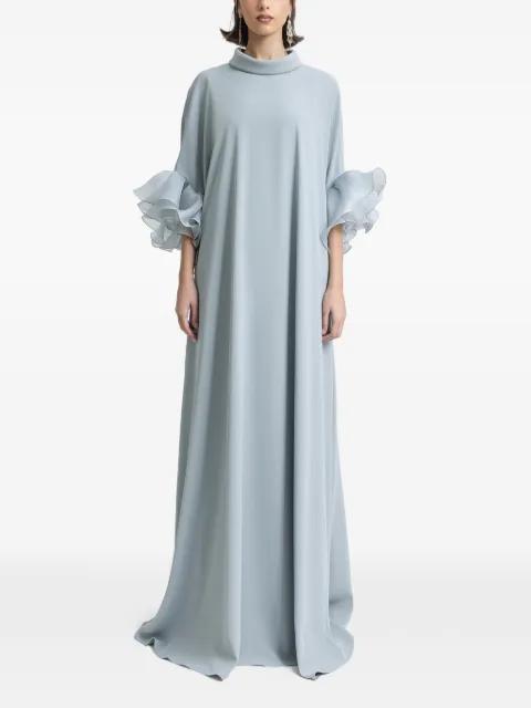 ruffled-cuff mock-neck maxi dress by GEMY MAALOUF