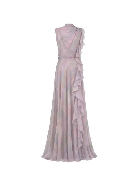 ruffled side-slit dress by GEMY MAALOUF