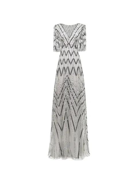 sequin-embellished V-neck dress by GEMY MAALOUF