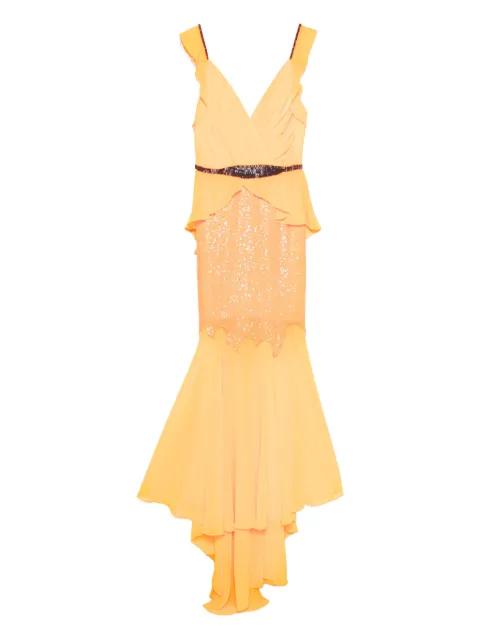 sequin-embellished peplum dress by GEMY MAALOUF