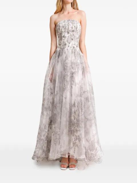 strapless beaded maxi dress by GEMY MAALOUF