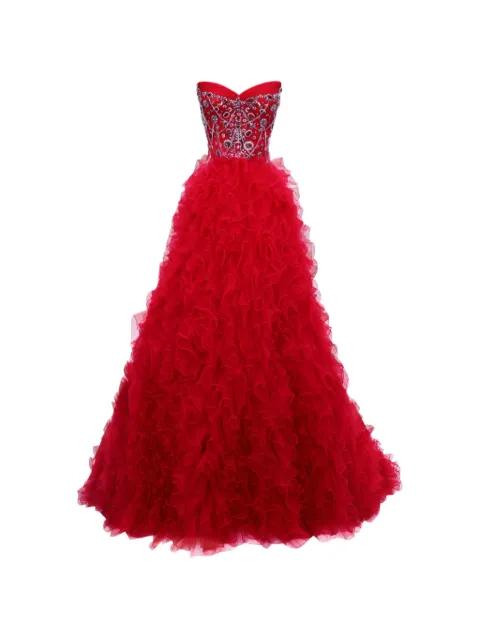strapless corset maxi dress by GEMY MAALOUF