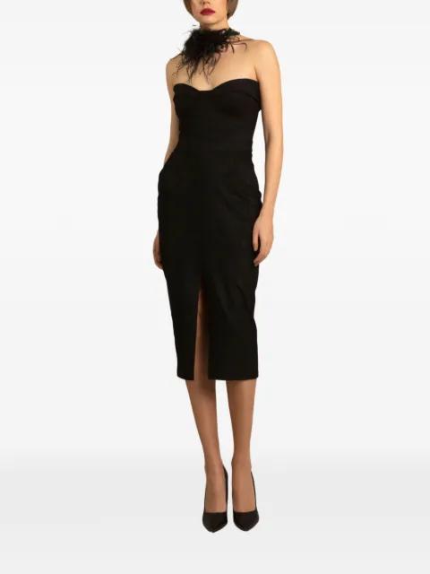 strapless corset midi dress by GEMY MAALOUF