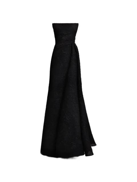 strapless draped maxi dress by GEMY MAALOUF