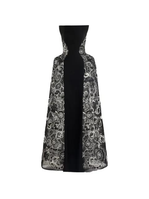 strapless embroidered maxi dress by GEMY MAALOUF