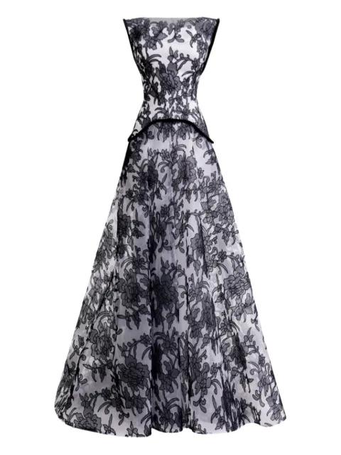 structured embroidered-lace dress by GEMY MAALOUF