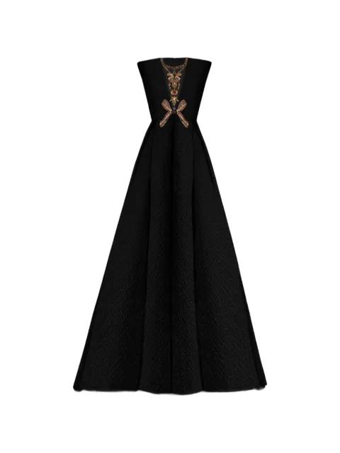 structured-shoulder maxi dress by GEMY MAALOUF