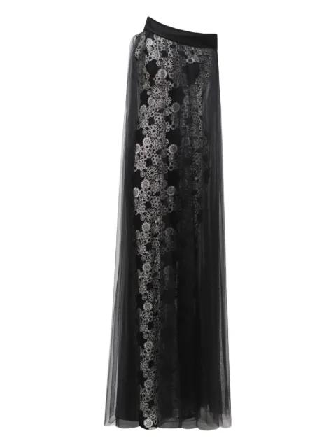 tulle overlay embroidered maxi dress by GEMY MAALOUF