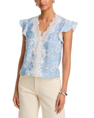 Arden Lace Mixed Media Floral Top by GENERATION LOVE