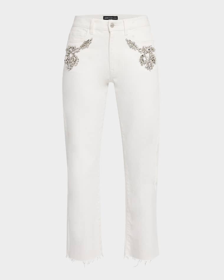 Carolyn Embellished Straight Crop Jeans by GENERATION LOVE
