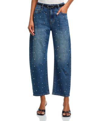 Cobal High Rise Cropped Barrel Jeans in Vintage Medium Blue/Pearl by GENERATION LOVE