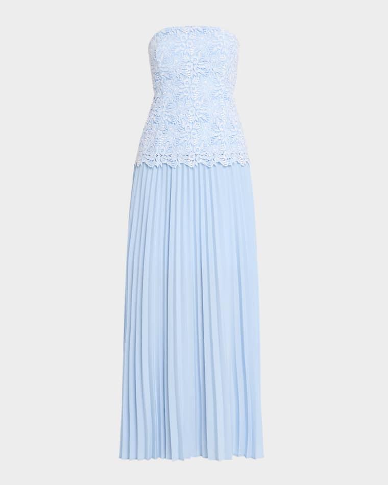 Cody Pleated Lace Strapless Dress by GENERATION LOVE