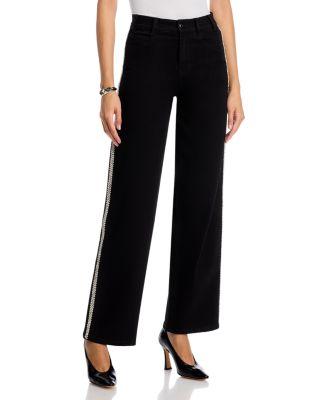 Erika Crystal Embellished High Rise Jeans in Black by GENERATION LOVE