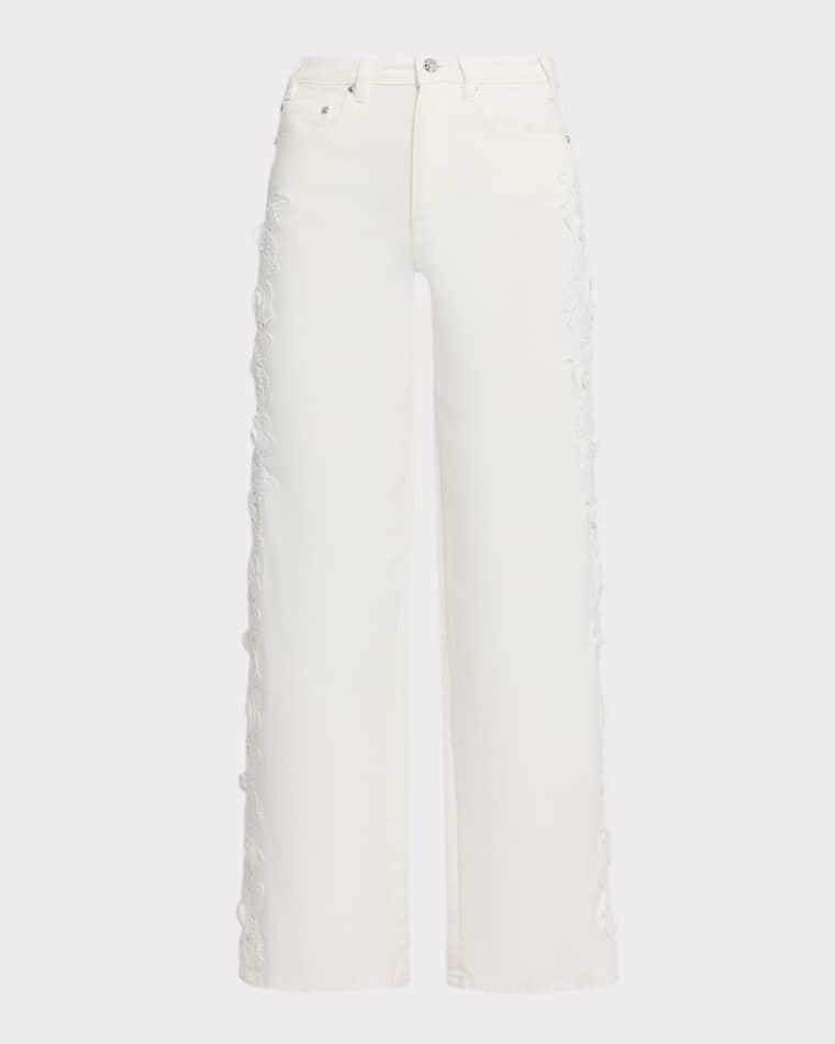 Esme Lace Appliqué Straight-Leg Jeans by GENERATION LOVE