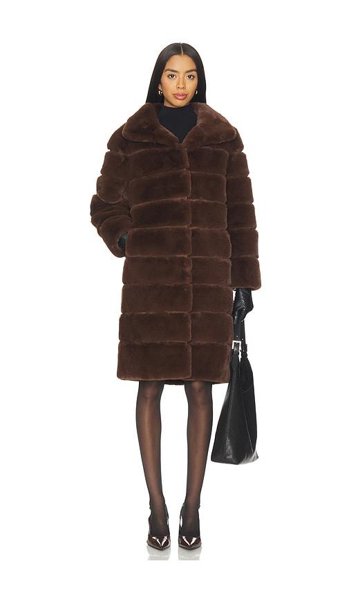 Generation Love Christie Faux Fur Coat in Brown by GENERATION LOVE
