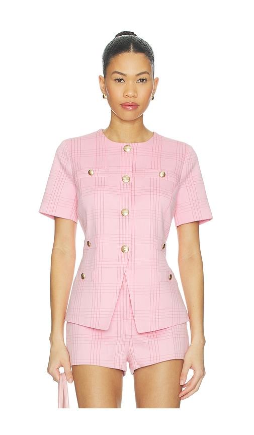 Generation Love Reyes Windowpane Suiting Jacket in Pink by GENERATION LOVE