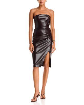 Kaycie Faux Leather Strapless Dress by GENERATION LOVE