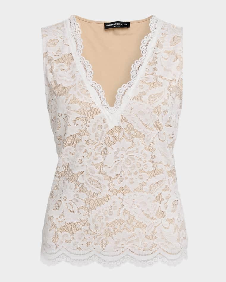 Leila Lace V-Neck Tank Top by GENERATION LOVE