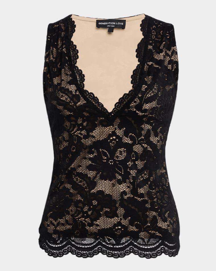 Leila Lace V-Neck Tank Top by GENERATION LOVE
