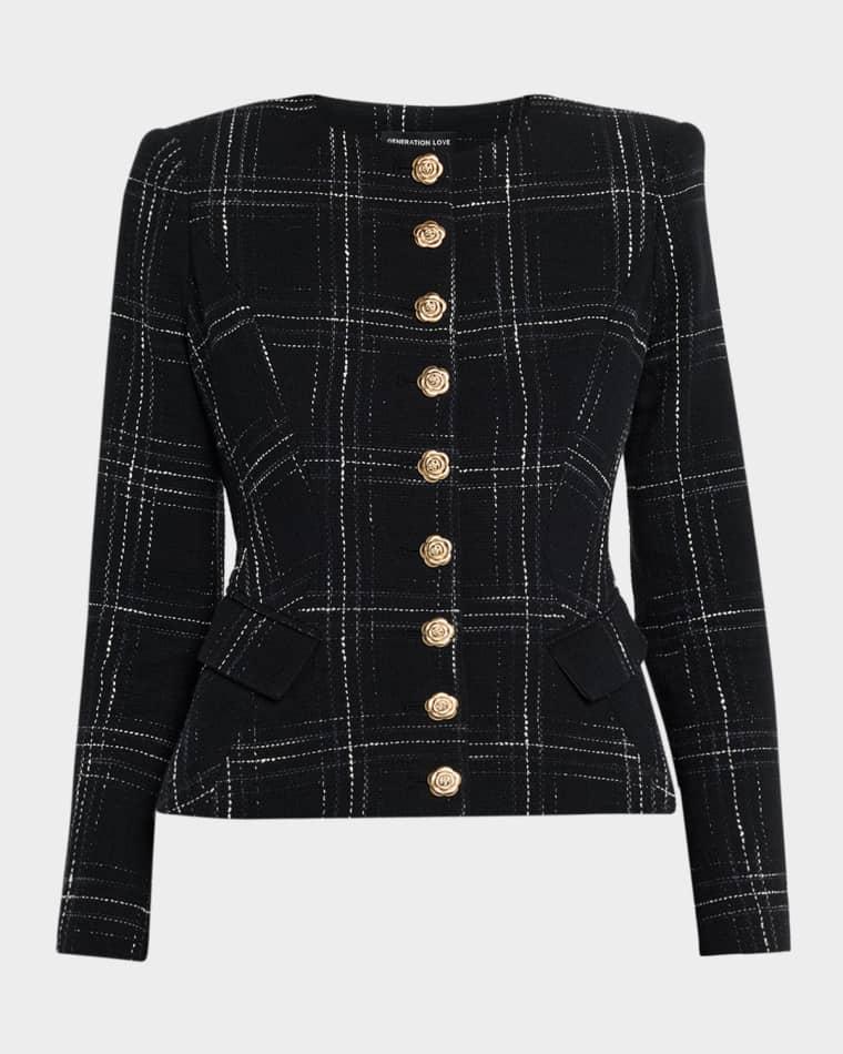 Ophelia Tweed Windowpane Jacket by GENERATION LOVE