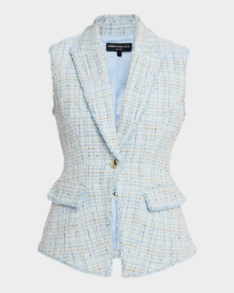 Rialto Tweed Sleeveless Blazer by GENERATION LOVE
