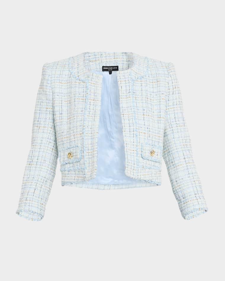 Salvador Cropped Tweed Blazer by GENERATION LOVE