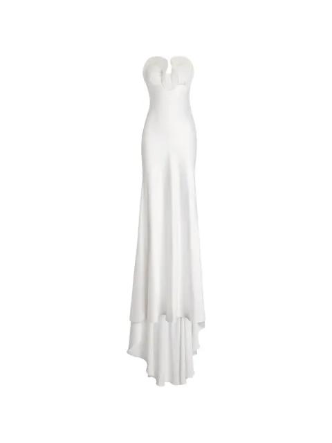 Long Bustier ruffled strapless dress by GENNY
