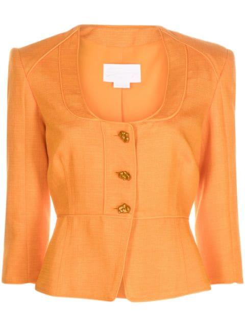 U-neck twill blazer by GENNY