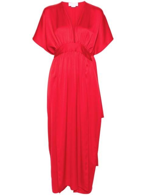 V-neck satin maxi dress by GENNY