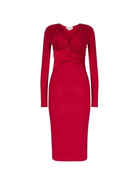 V-neck wrap midi dress by GENNY