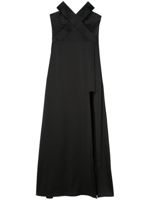 X-embellished long dress by GENNY