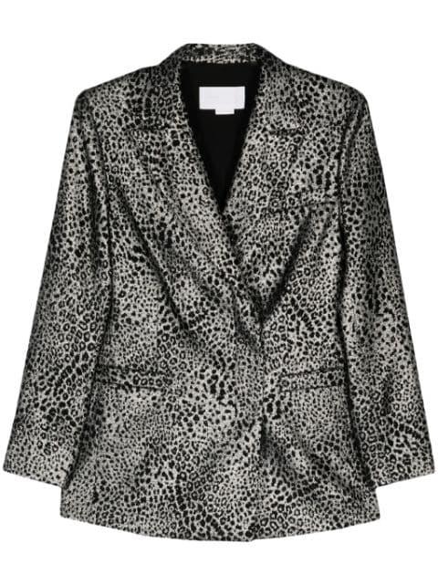 animalier double-breasted blazer by GENNY